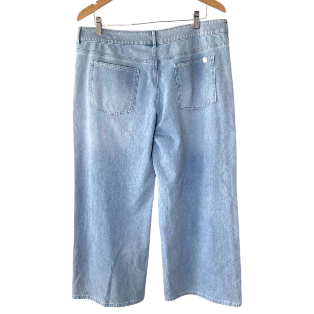 Halara Women XL Regular Light Wash Crossover Waist Wide Leg Denim Jeans